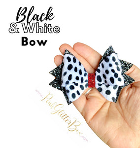 Black & White hair bow