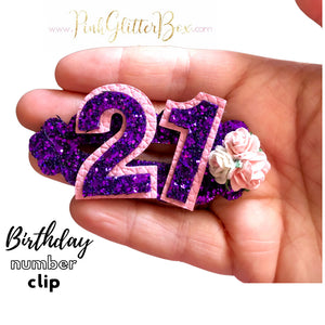 Birthday number clip
