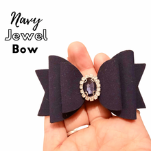 Load image into Gallery viewer, Navy Jewel Bow
