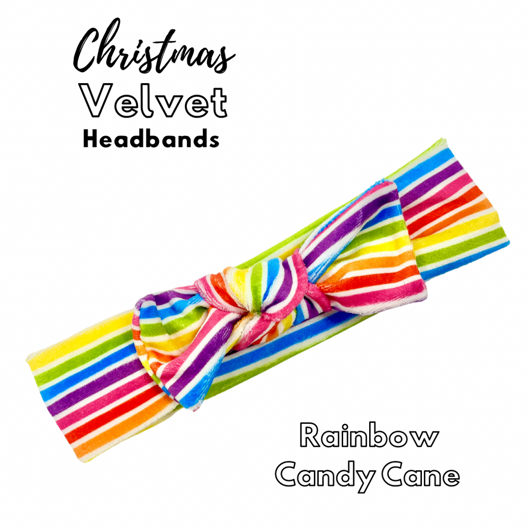 Velvet headbands- rainbow