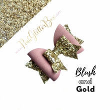 Load image into Gallery viewer, Blush and Gold hair bow
