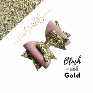 Blush and Gold hair bow