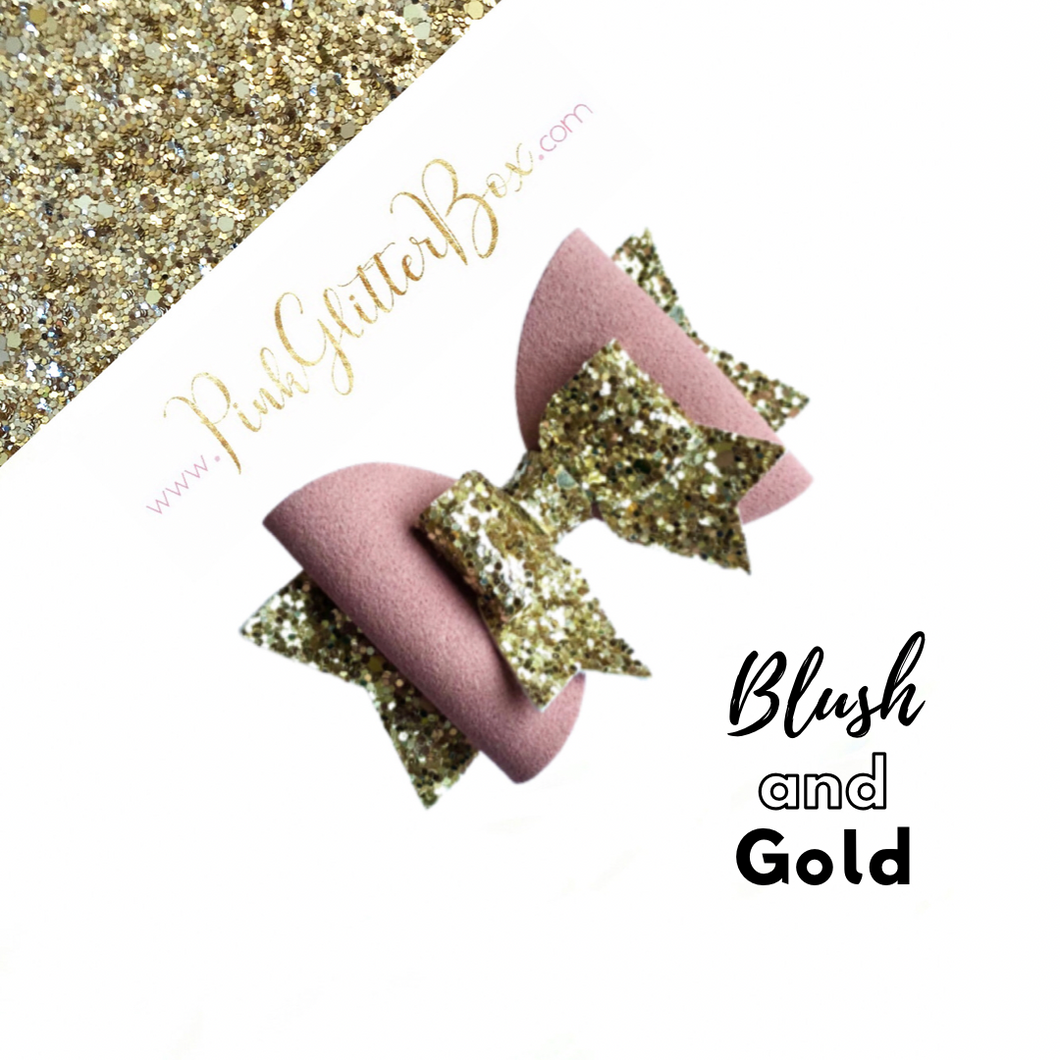 Blush and Gold hair bow