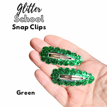 Load image into Gallery viewer, School glitter snap clips
