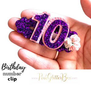 Birthday number clip