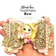 Load image into Gallery viewer, Tooth Fairy clay bow - blonde hair
