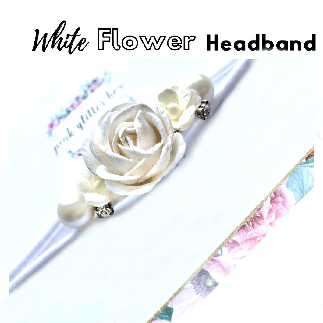 White Flower Headband
