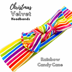 Velvet headbands- rainbow