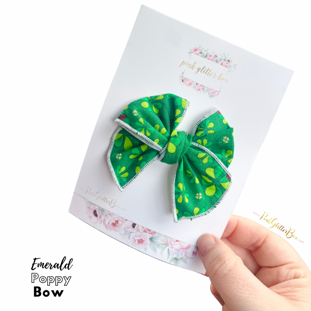 Emerald poppy bow