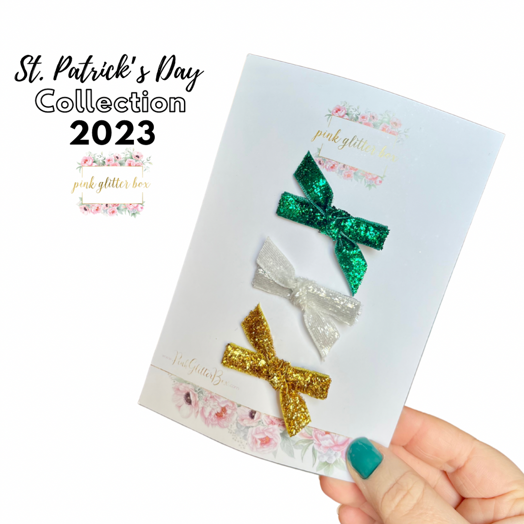 St. Patrick’s glitter trio