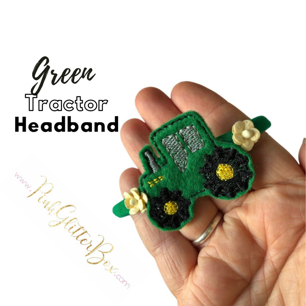 Green tractor headband