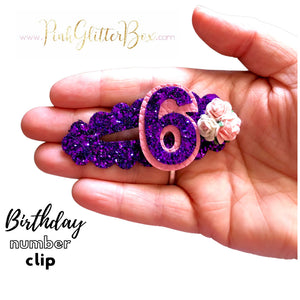 Birthday number clip