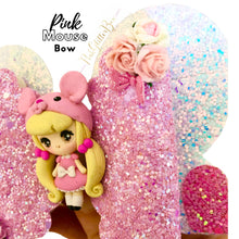 Load image into Gallery viewer, Pink Mouse clay hair bow
