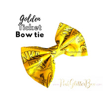 Load image into Gallery viewer, Golden ticket bow tie

