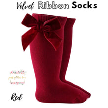 Load image into Gallery viewer, Velvet ribbon socks
