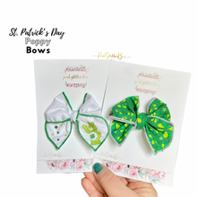 Load image into Gallery viewer, Shamrock bear poppy bow
