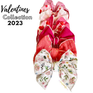 Spring Poppy bow - peach gauze