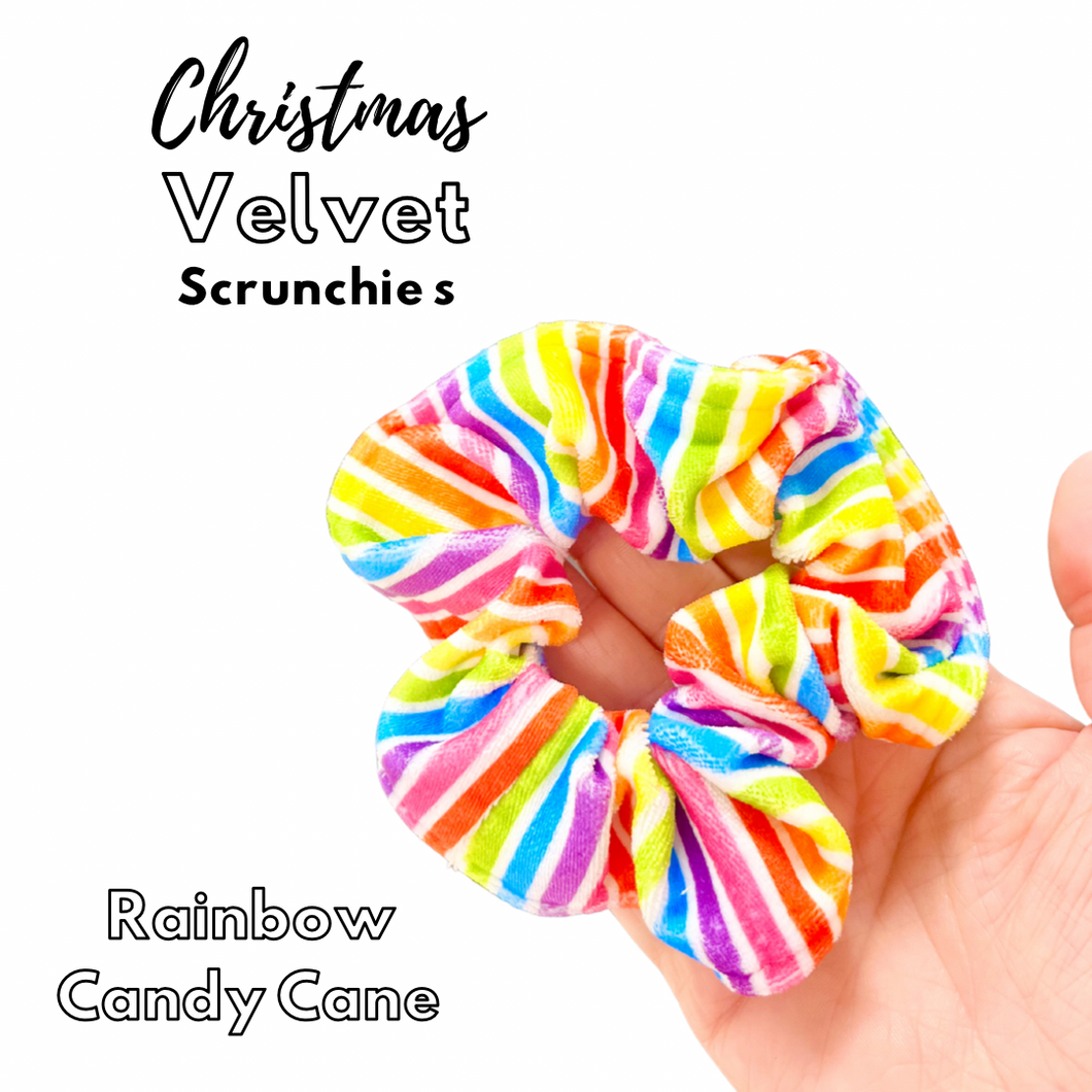 Velvet scrunchies - rainbow