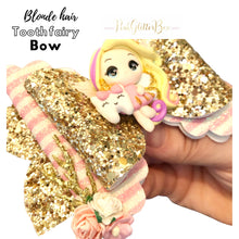 Load image into Gallery viewer, Tooth Fairy clay bow - blonde hair
