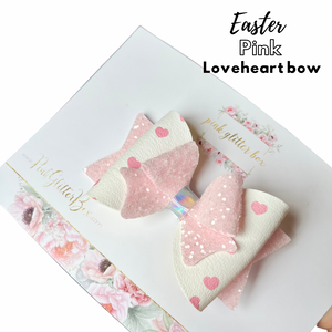 Easter pink Loveheart bow