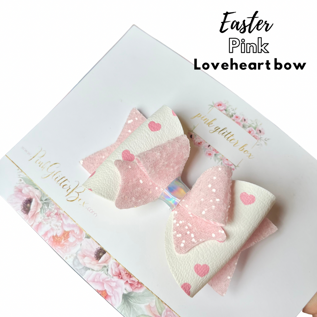Easter pink Loveheart bow