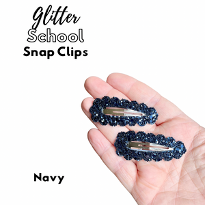 School glitter snap clips