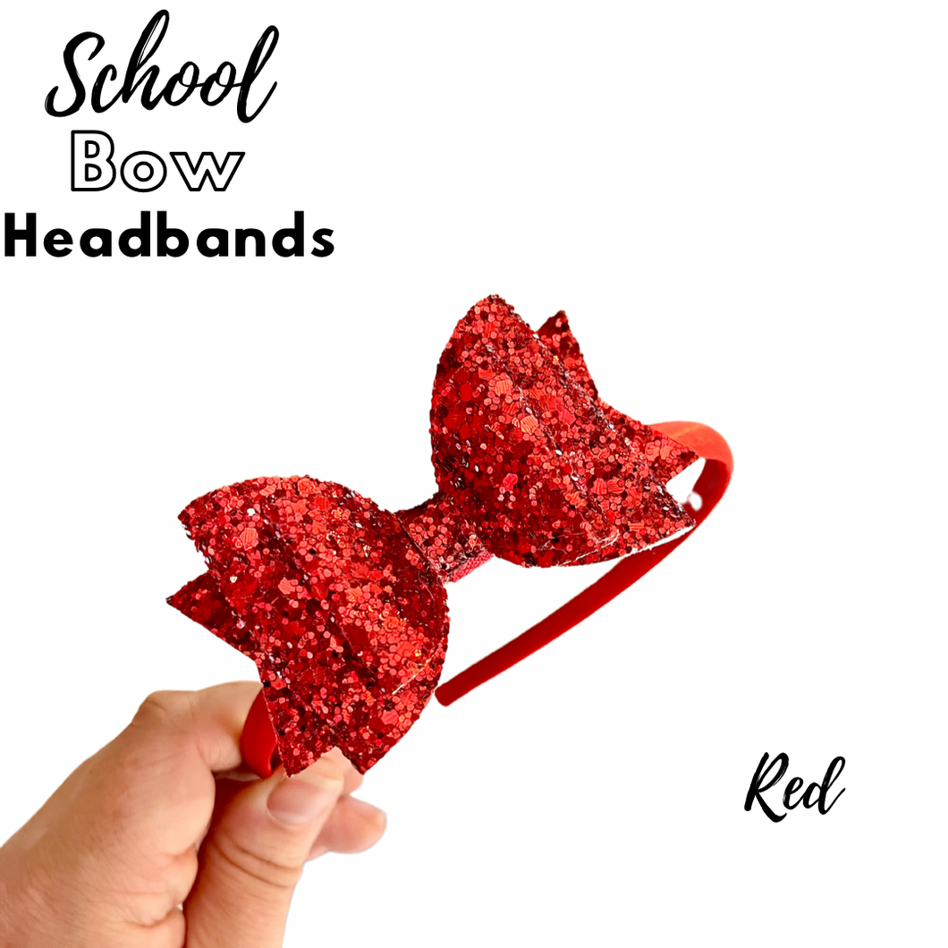 School bow headbands