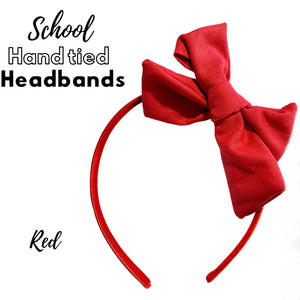 School hand tied headbands