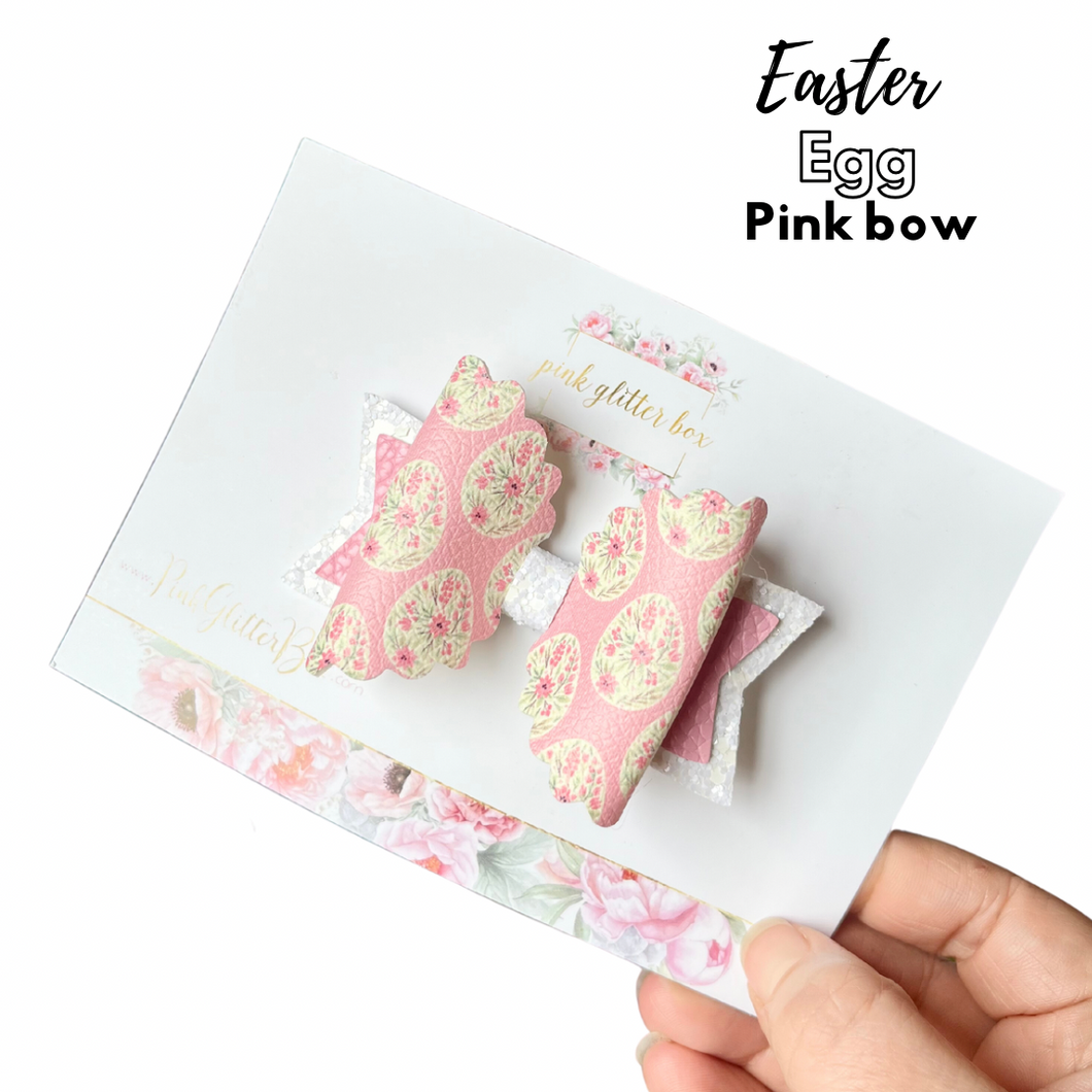 Easter egg pink bow