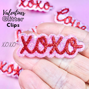 Valentines Glitter Clips